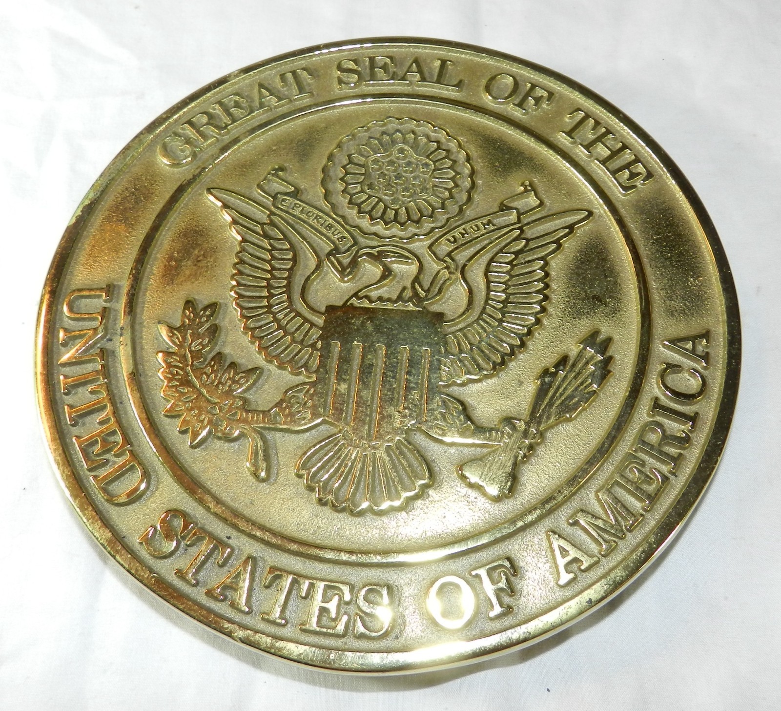 1995 Virginia Metal Crafters Brass Trivet - The Great Seal of the United States
