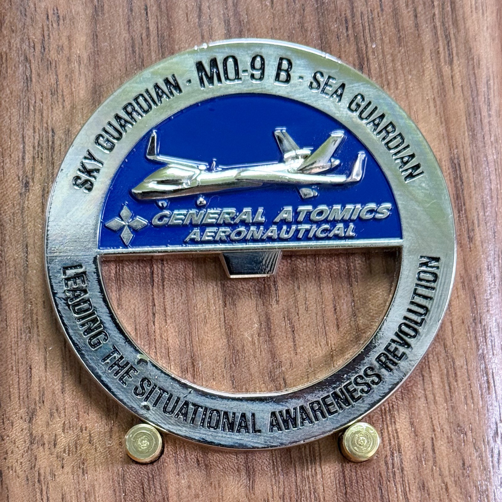 General Atomics MQ-9B Sky Guardian Bottle Opener Challenge Coin  W#2
