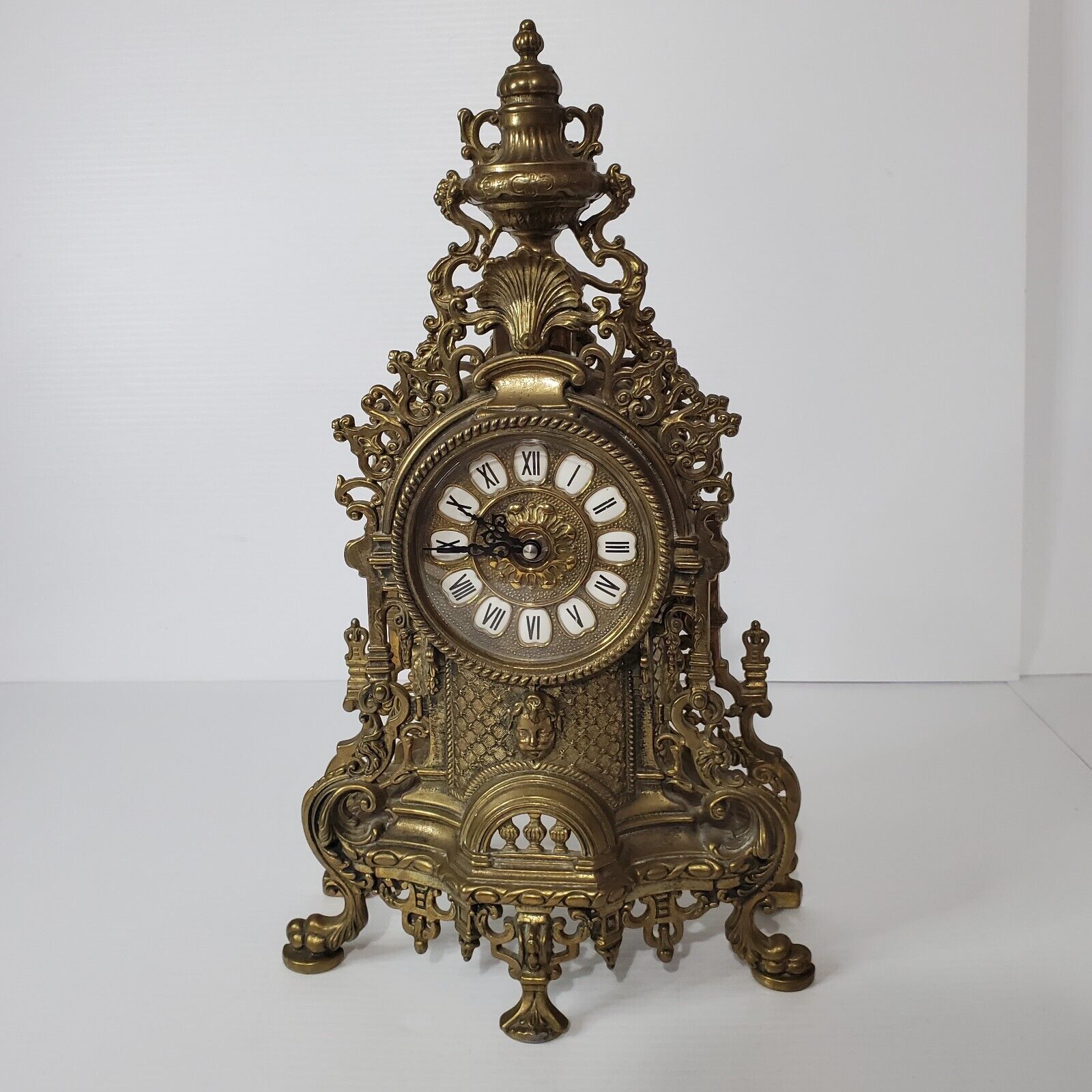 Imperial Italian Franz Hermle Vintage German Brass Mantle Clock Works Antique 