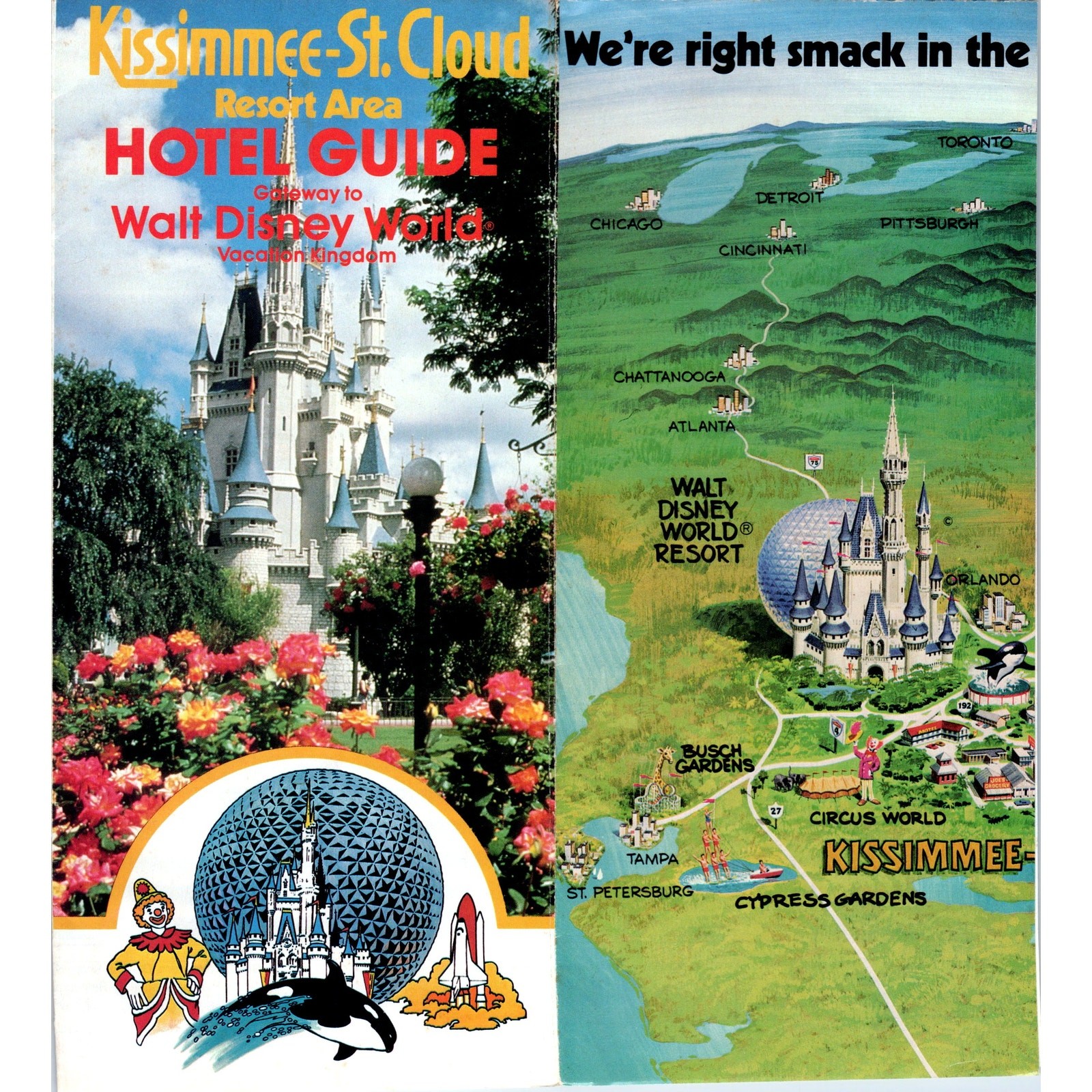 1980s Kissimmee-St. Cloud Resort Area Hotel Guide Gateway To Disney World L2-5