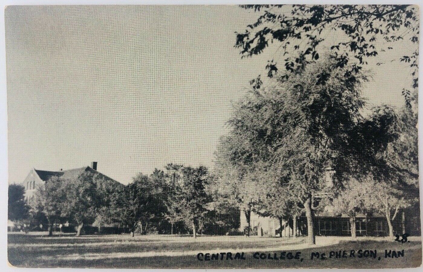 Vintage McPherson Kansas KS Central Christian College Postcard 