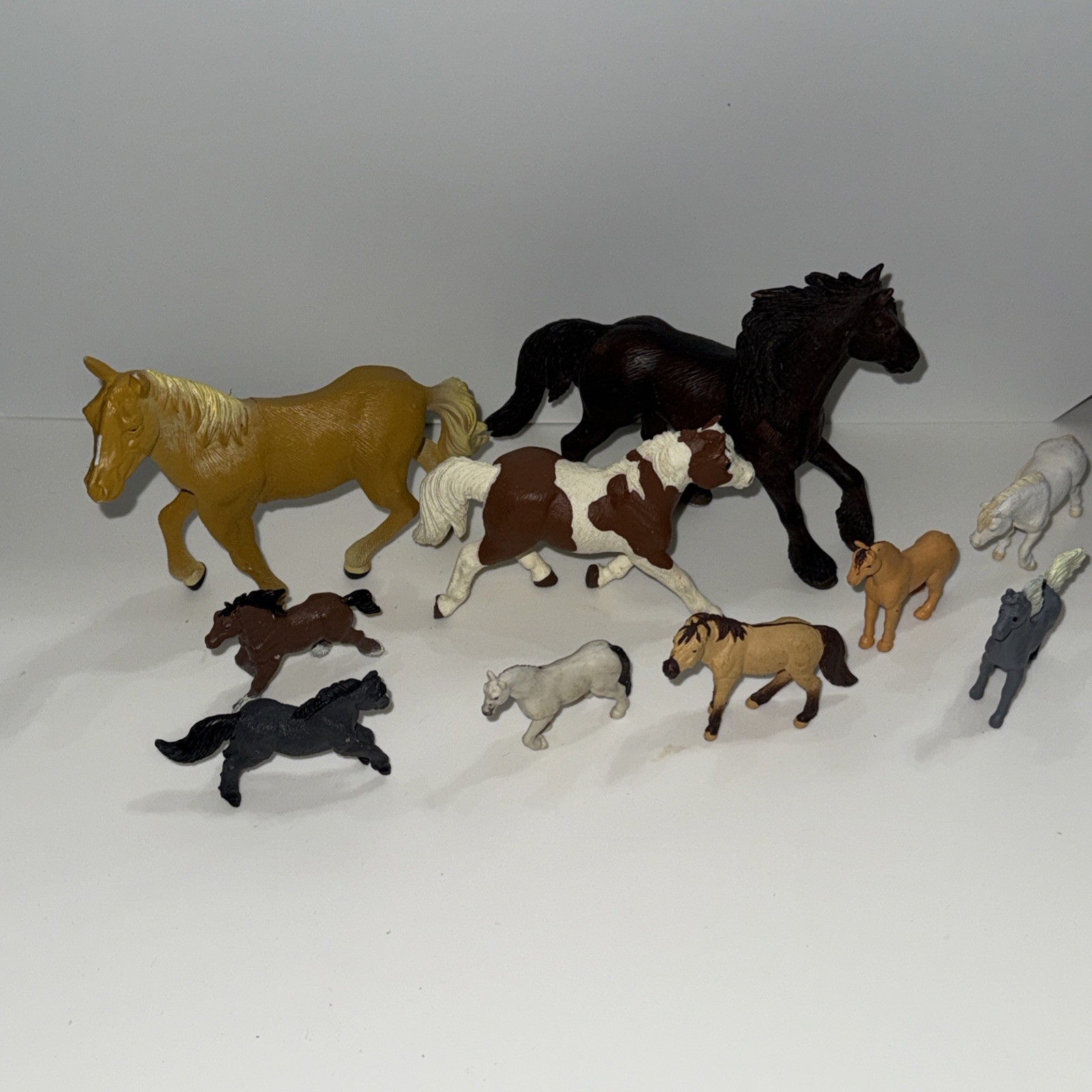 Horses Toy Large, Medium, Small Vintage Schleich Horse Mixed Lot of 10 Figures