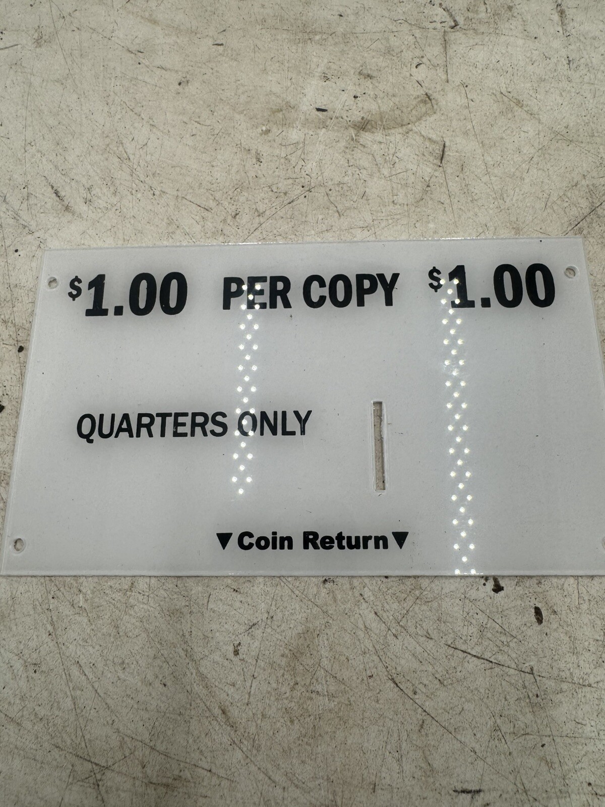 Vtg Daily/Sunday Newspaper Vending Machine Coin Plate Quarters/Dimes