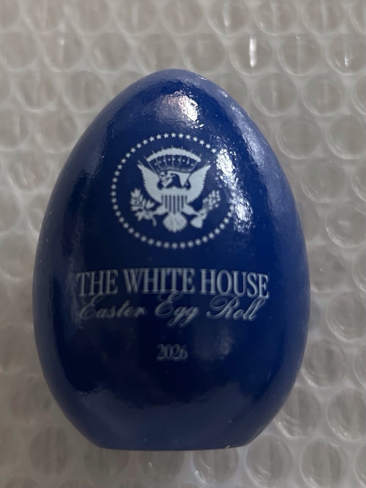TRUMP EASTER 2026 BLUE EGG WHITE HOUSE SIGNATURE DONALD  REPUBLICAN GOP MAGA