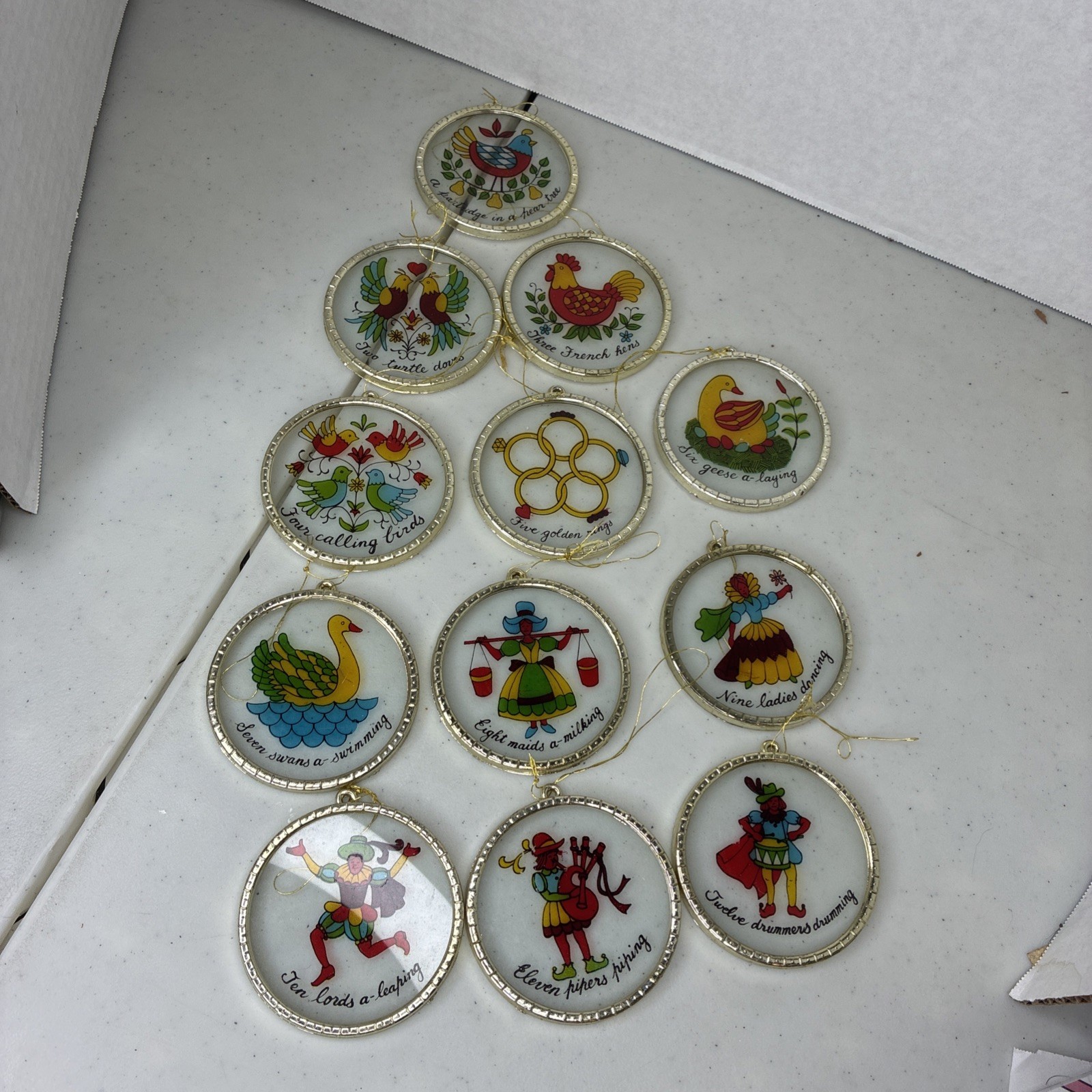 Vintage Trim A Tree Twelve Days of Christmas Ornament Set 12pc