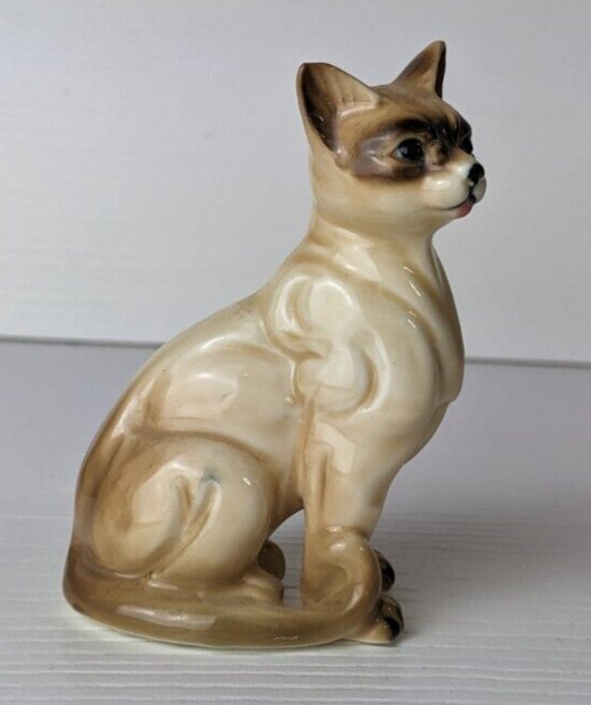 Vintage Ceramic Siamese Cat Figurine Cream Brown 3 Vintage Ceramic Siamese Cat Figurine Cream Brown 3