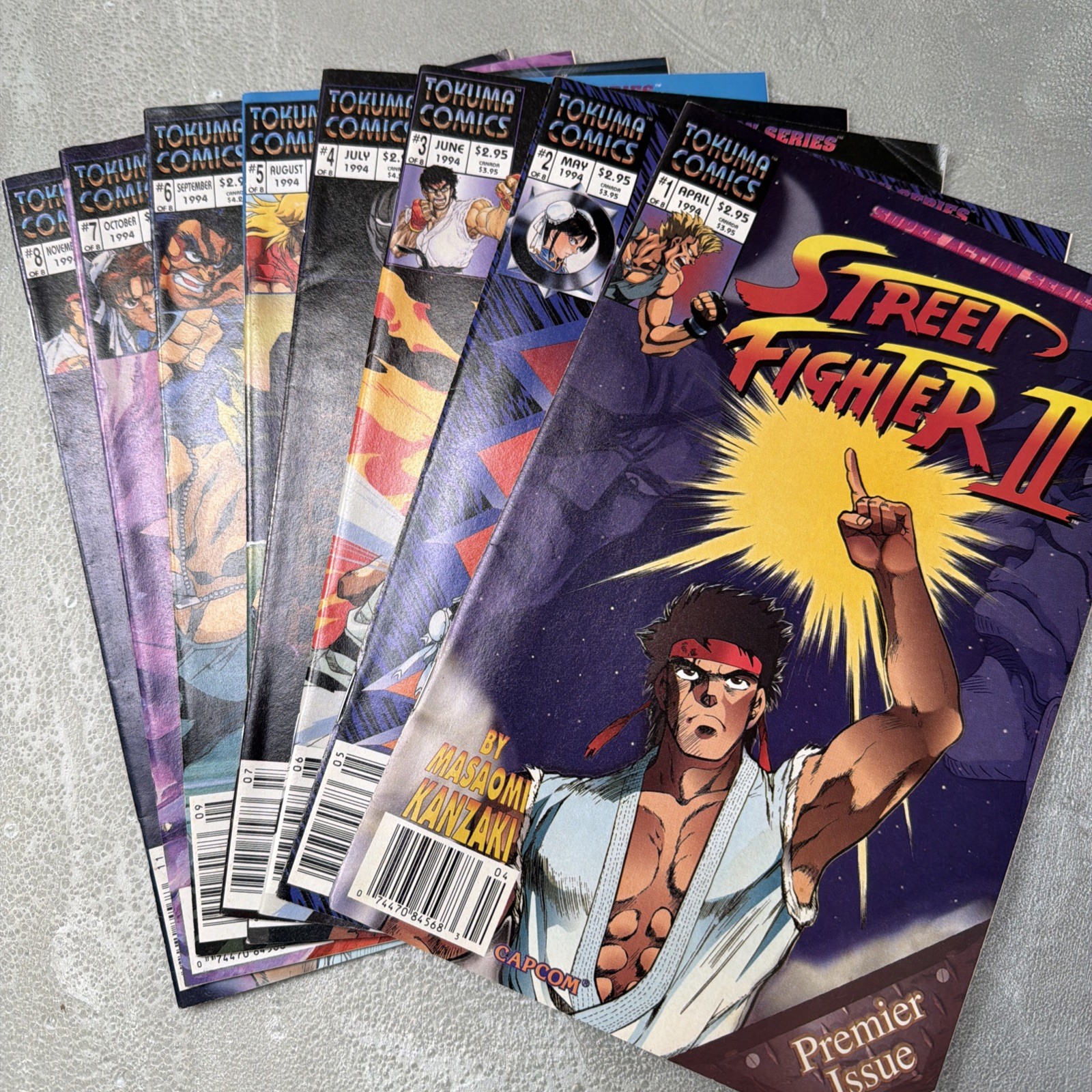 Street Fighter II 1 2 3 4 5 6 7 8 (Tokuma Comics 1994) Complete Set NEWSSTAND