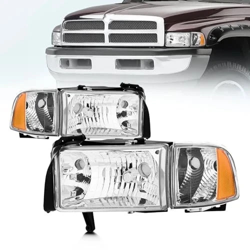 Headlight Assembly for 1994-2001 RAM 1500 & 1994-2002 Dodge RAM 2500 3500, Fit