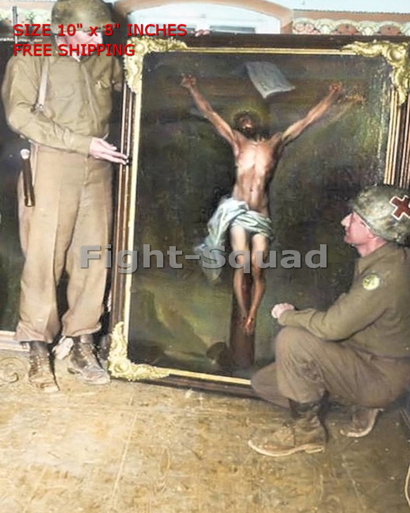 WW2 8x10 Photo German Stolen art by recaptured in Austria by 44th Infantry O4322