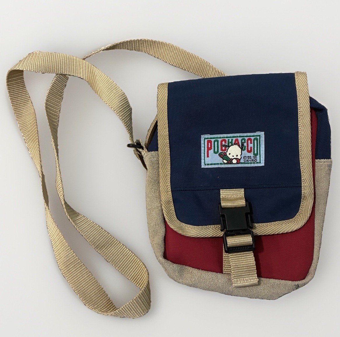 Vintage SANRIO Pochacco Small Cross Body SIDE Shoulder Phone BAG Mini 90s 1996