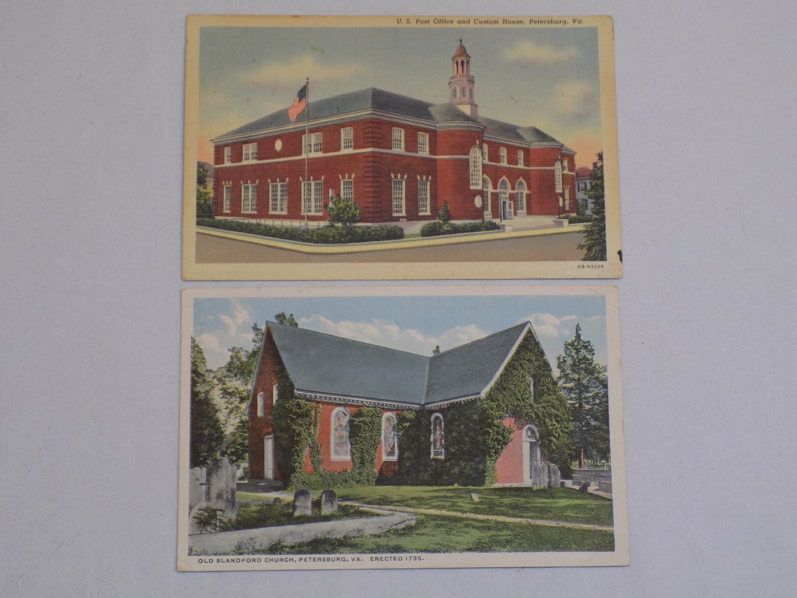 Old Blandford Church US Post Office Petersburg Virginia Postcards LOT Vintage VA
