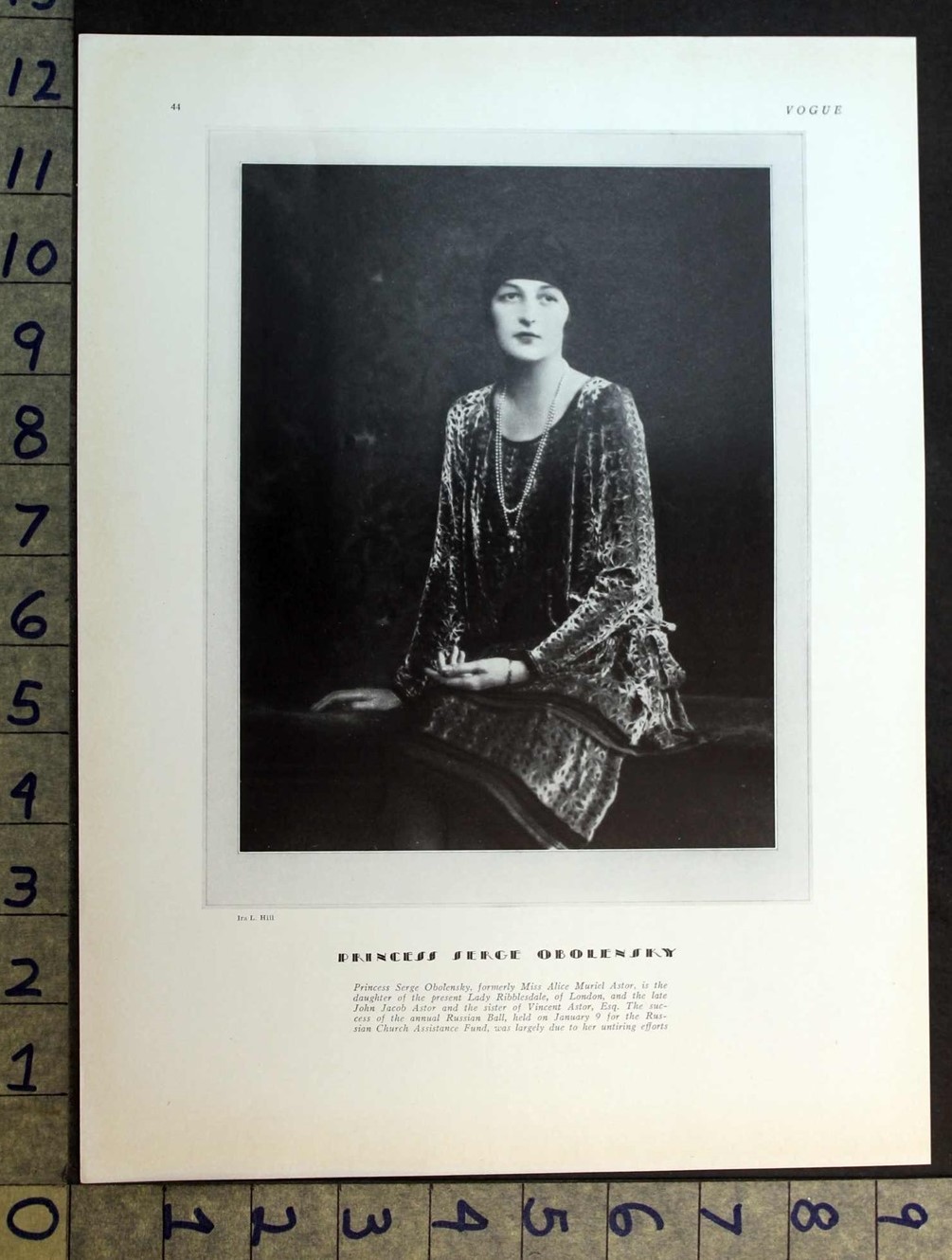 1928 PRINCESS ALICE MURIEL ASTOR SERGE OBOLENSKY IRA HILL INSERT PRINT FC10166