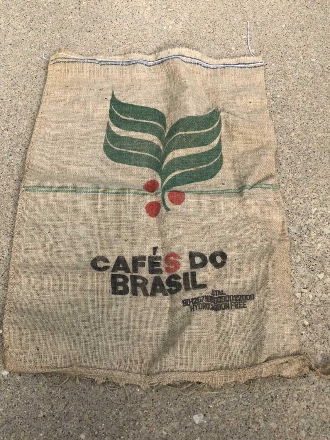 Cafes Do Brasil brand coffee bean burlap bag