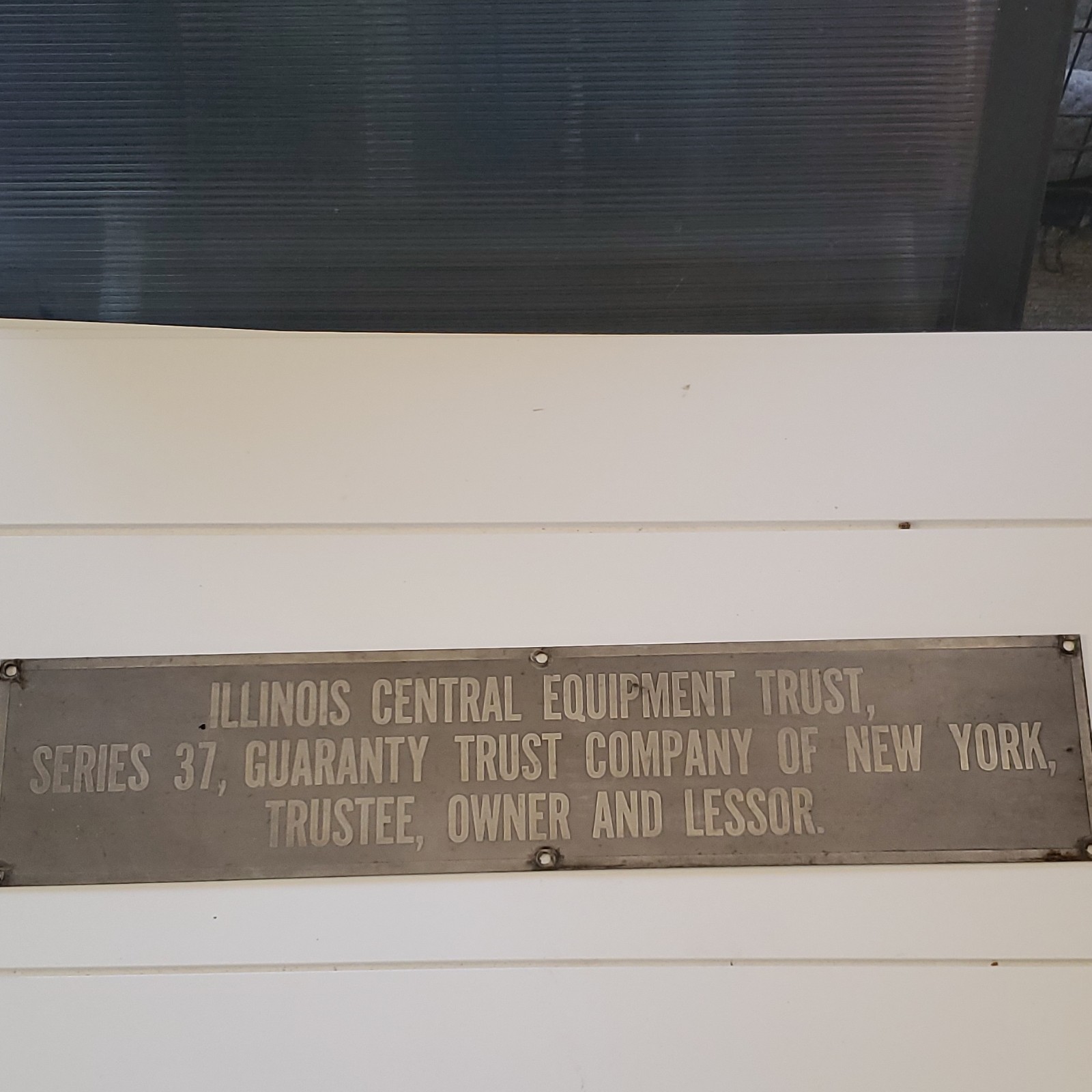 Illinois Central Series 37 Metal Railroad Plaque Guaranty Trust Co NY