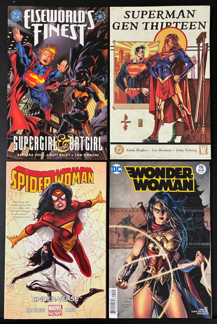 Supergirl Batgirl Spider-Woman Wonder Woman Female Superhero DC Marvel TPB Lot