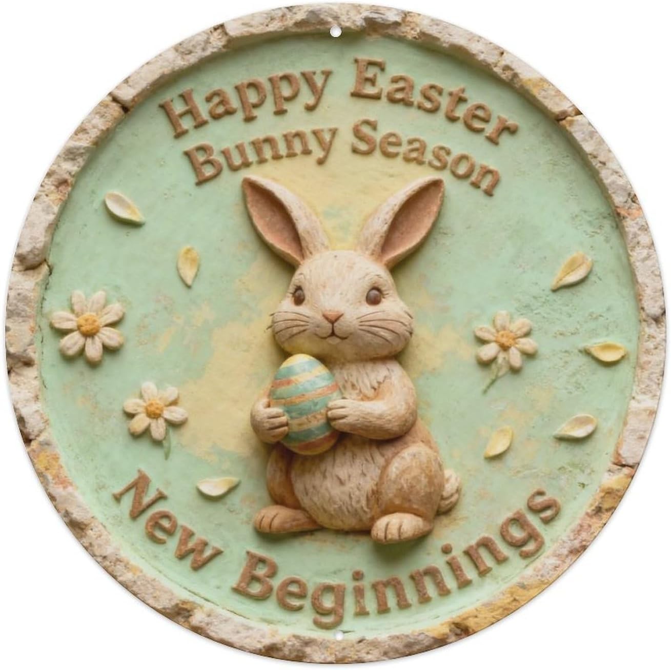 Happy Easter Bunny Season New Beginnings Tin Metal Signs Home Décor 8x8