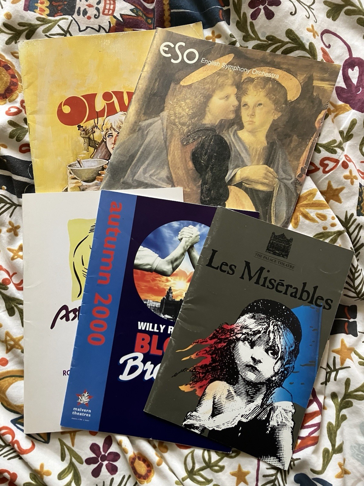 VINTAGE THEATRE PROGRAMMES - OLIVER, MISERABLES, ASPECTS, MESSIAH, BLOOD BROS