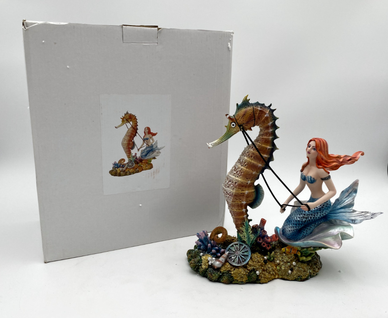 EBROS NOUVEAU NAUTICAL OCEAN MERMAID ON SHELL PULLED BY SEAHORSE 10