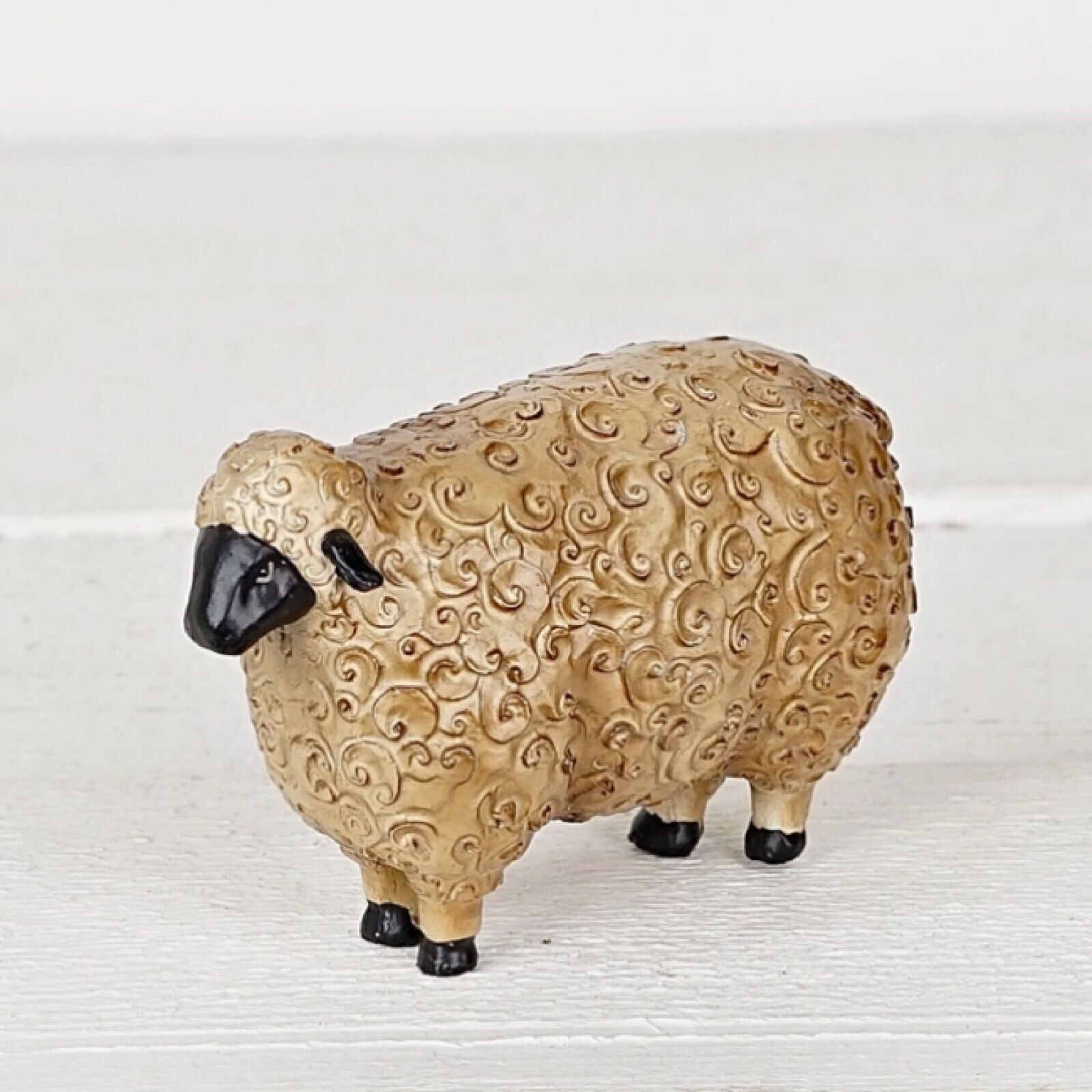 Rustic Country Primitive Resin Sheep Figurine Shelf Sitter Decor 3\