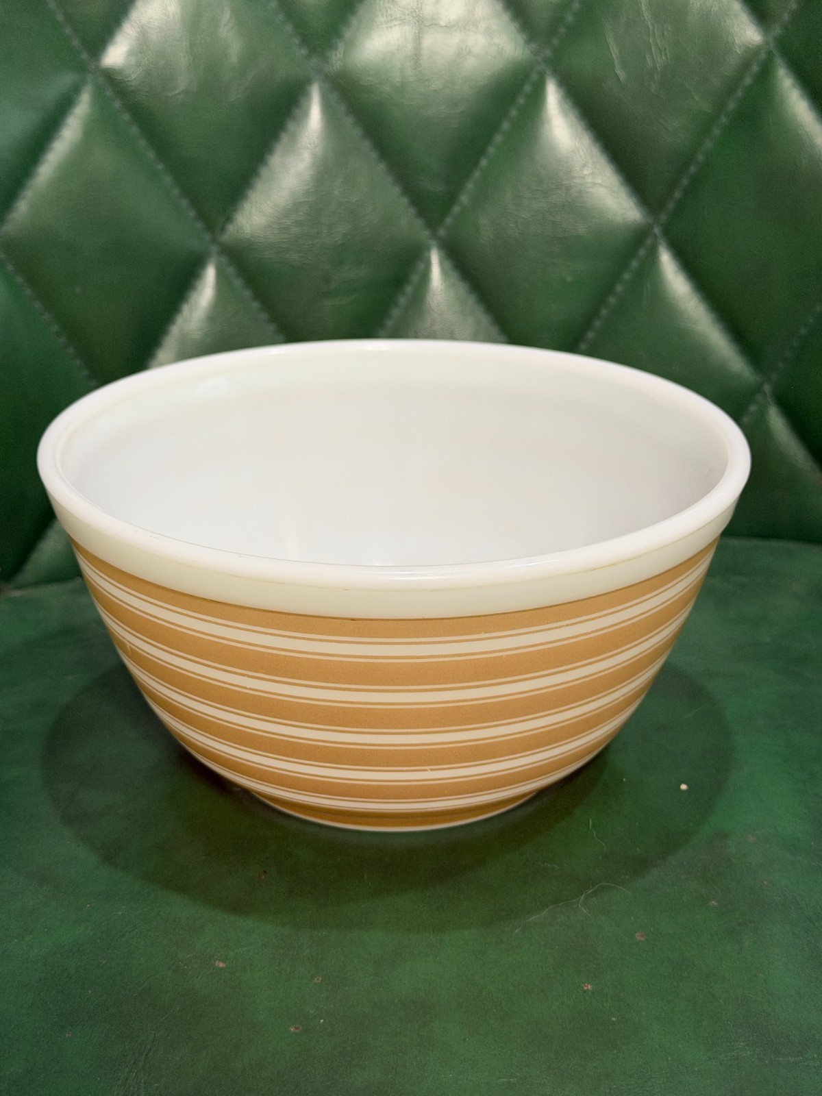 VTG Pyrex Rainbow Sandalwood stripe mixing bowl #402 Quartz 1.5 READ