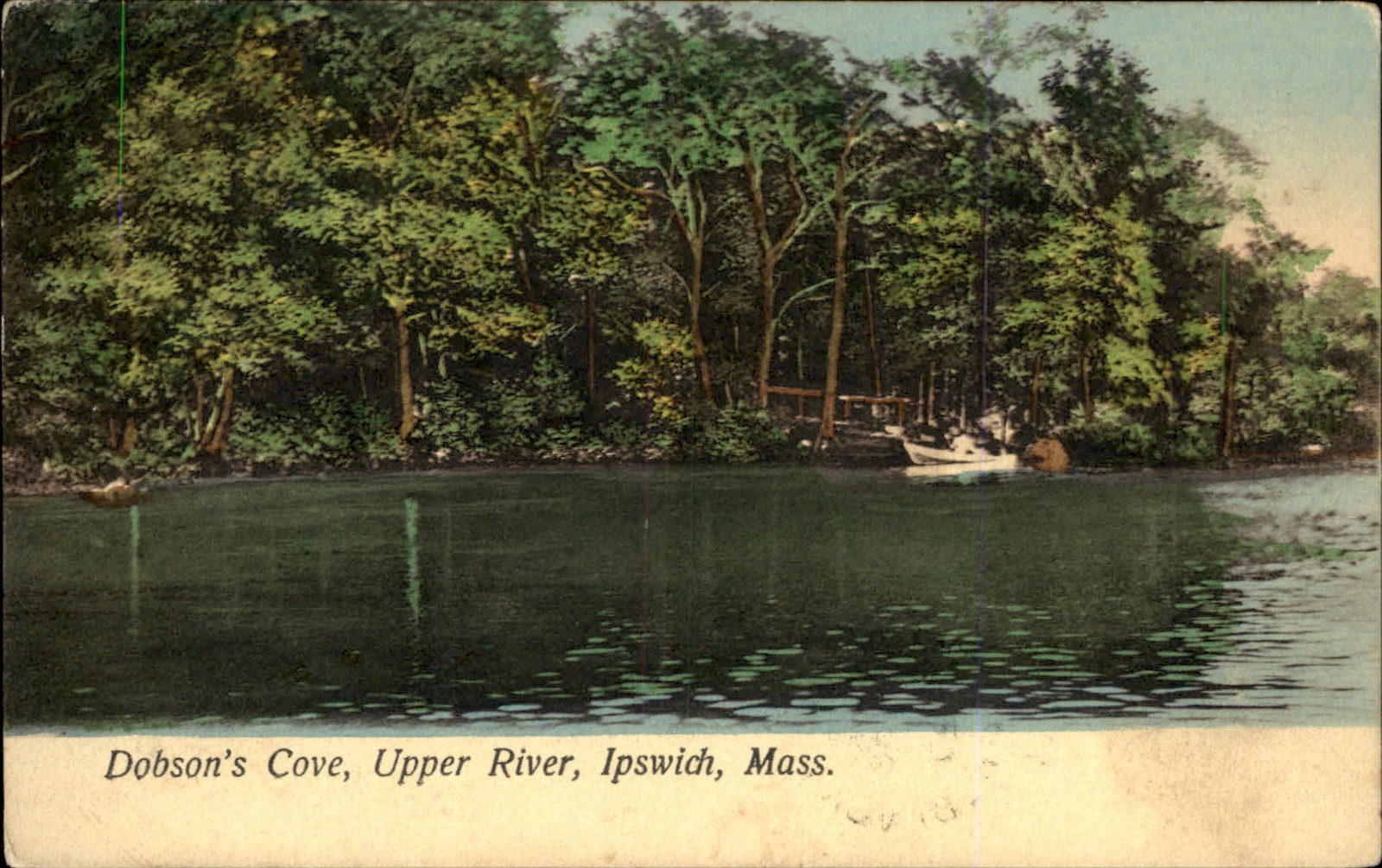 Ipswich MA Dobson\'s Cove Upper River Briard c1900s-10s Vintage Postcard