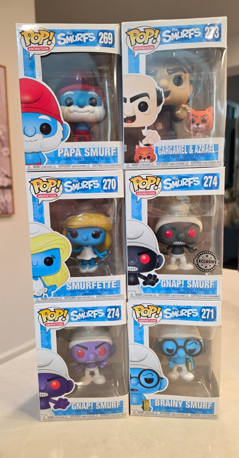 Funko Pop The Smurfs 2017 Lot of 6 Figures GNAP Exclusive Gargamel Papa 269-274