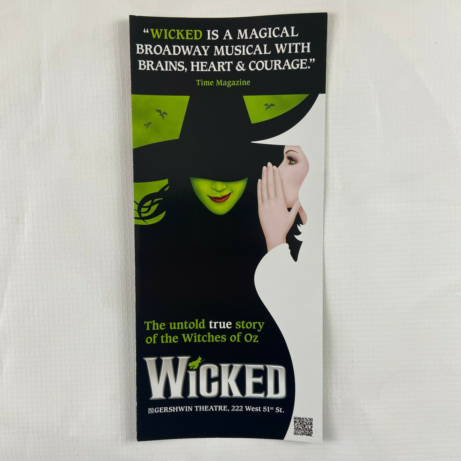 Wicked Musical PROMO AD FLYER HANDBILL NEW YORK CITY NYC BROADWAY