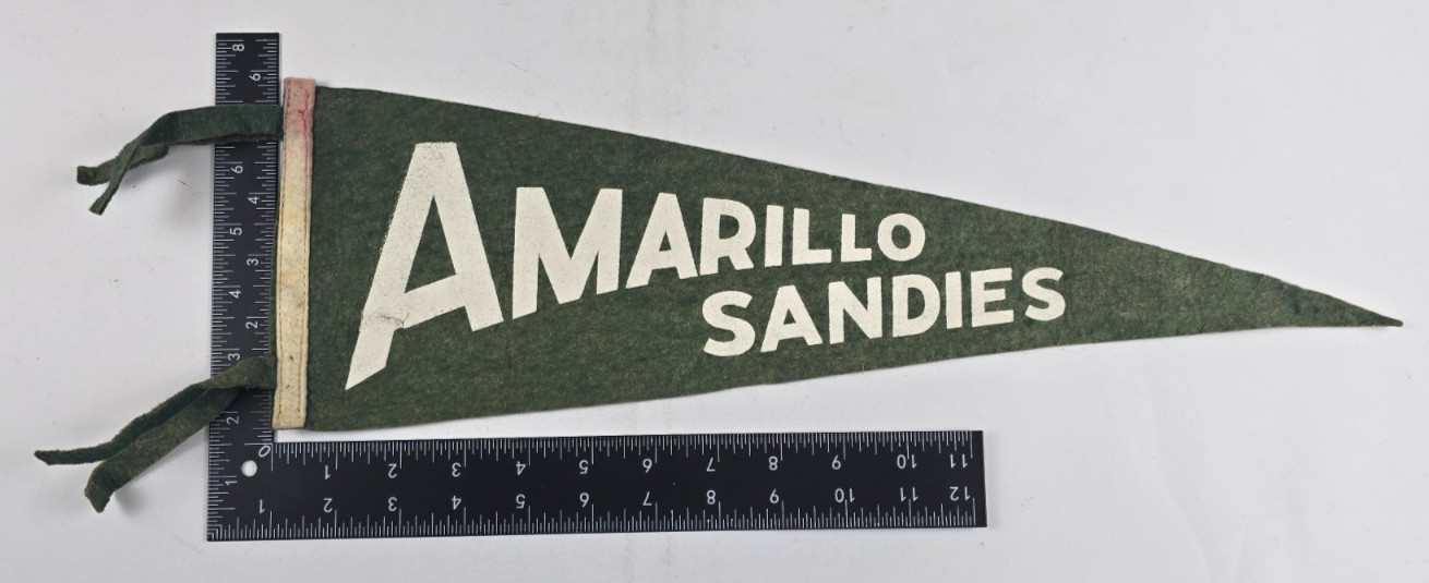 Vintage Amarillo Sandies Texas High School Felt Pennant Green White 25\