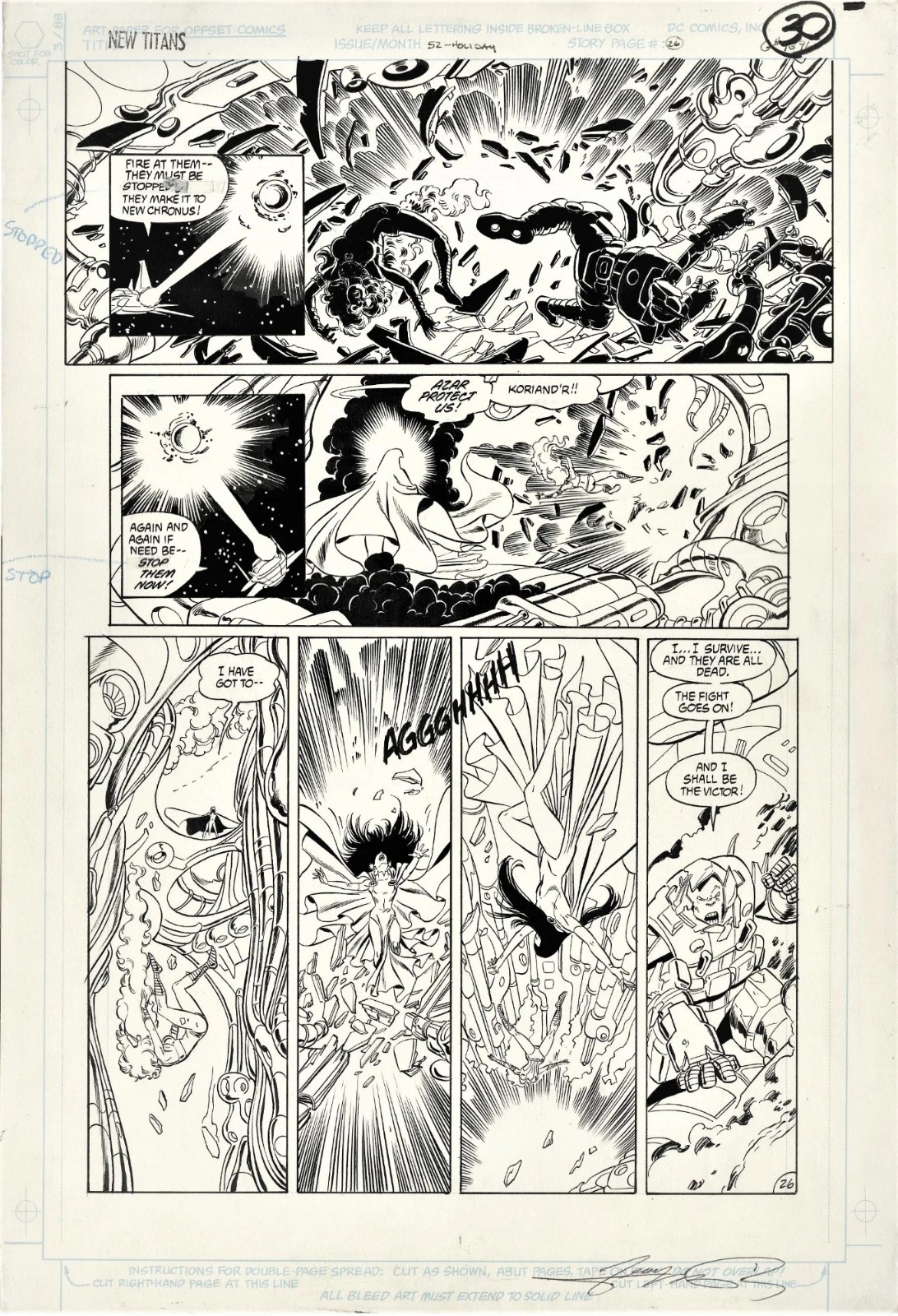 The New Teen Titans #52 Page 26 Original Art Raven & Donna Troy By George Perez
