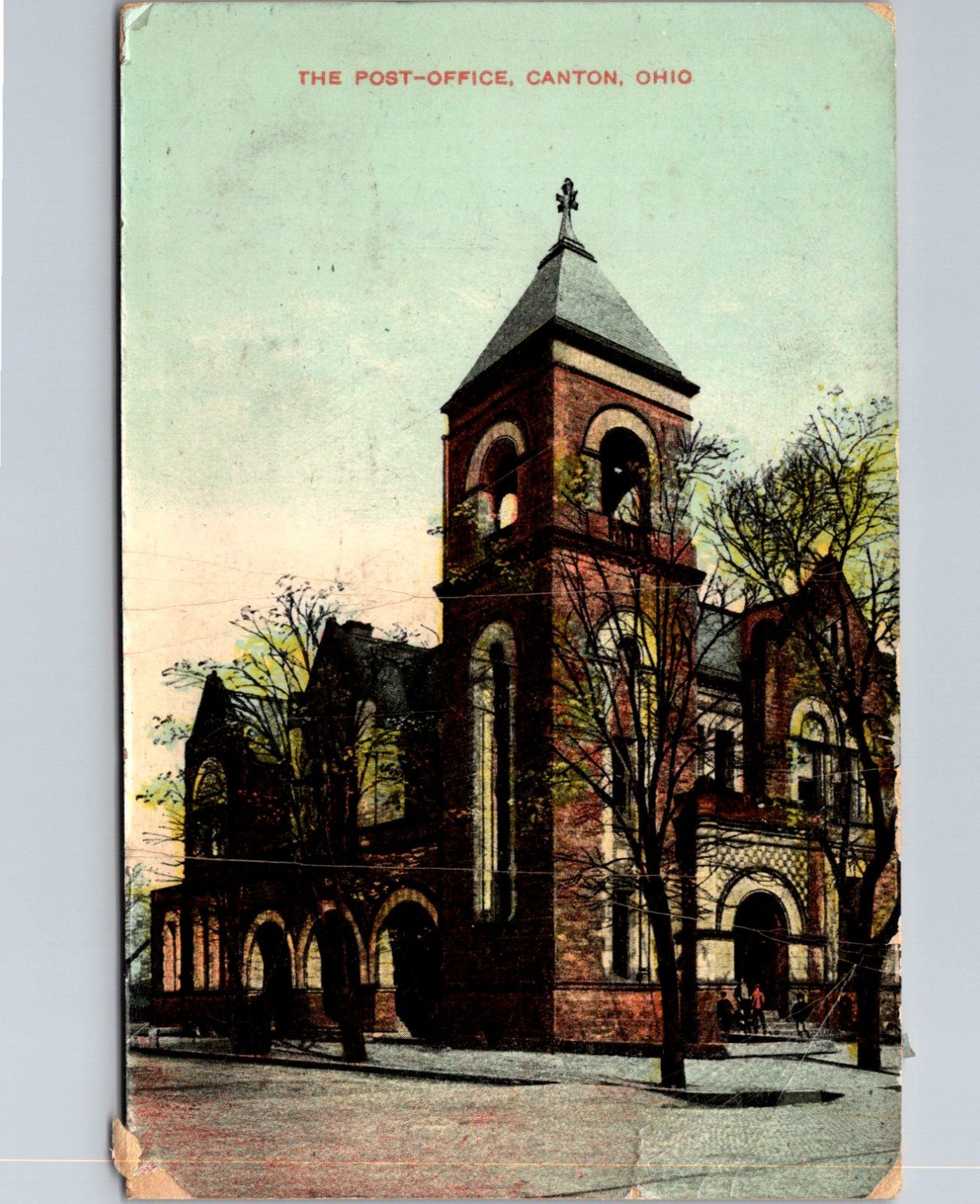 The Romanesque- Style Post-Office 1908 Canton Ohio Vintage Postcard TP13-5
