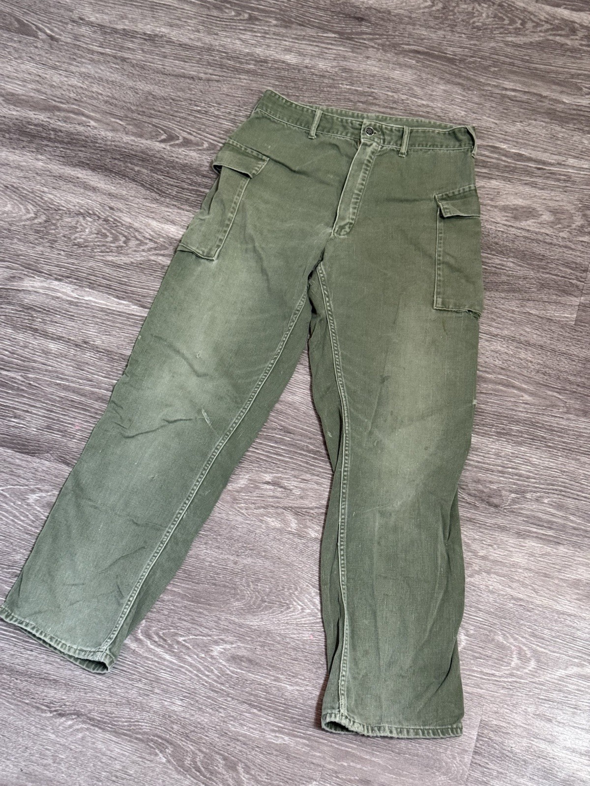 Vintage 13 Star Button Military Pants PreVietnam 40s 50s As Is 32x30 Og 107