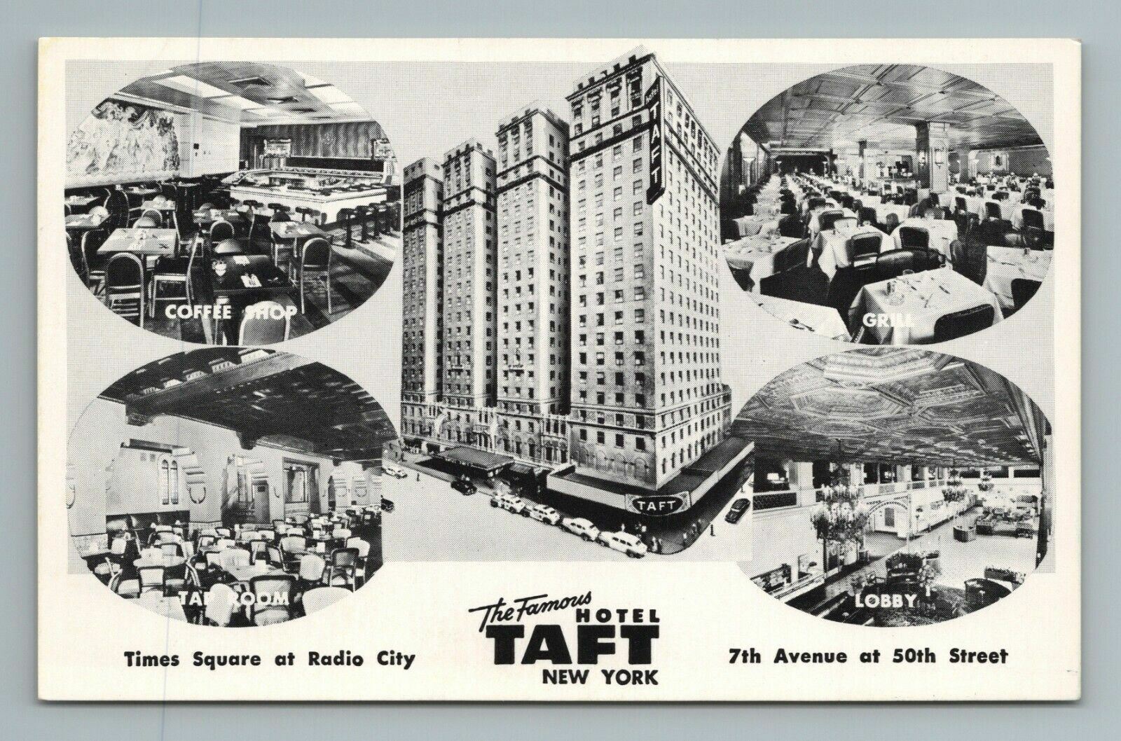 Hotel Taft Times Square Radio City 7th Avenue NY New York Postcard