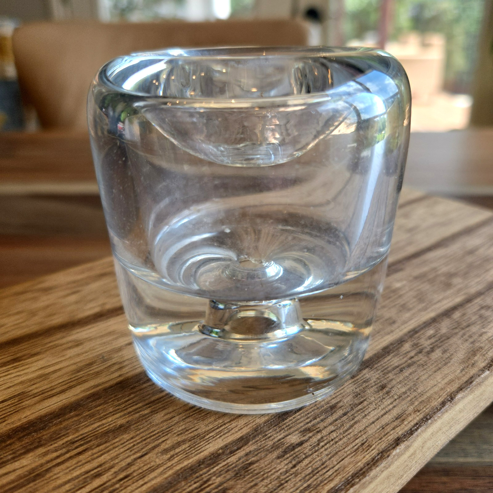 Antique Inkwell Heavy Crystal Glass Funnel Shaped No Bottom Stopper c.1880-1910