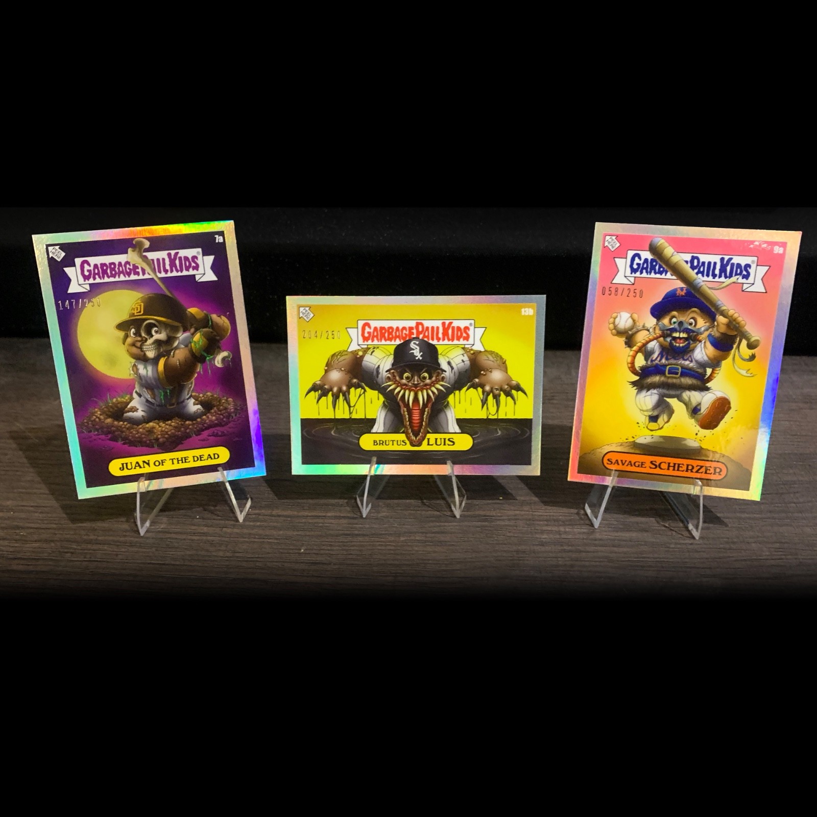 2022 GPK | MLB Rainbow Foil /250 lot of 3 - (7a 9a 13b) Soto, Robert, Scherzer
