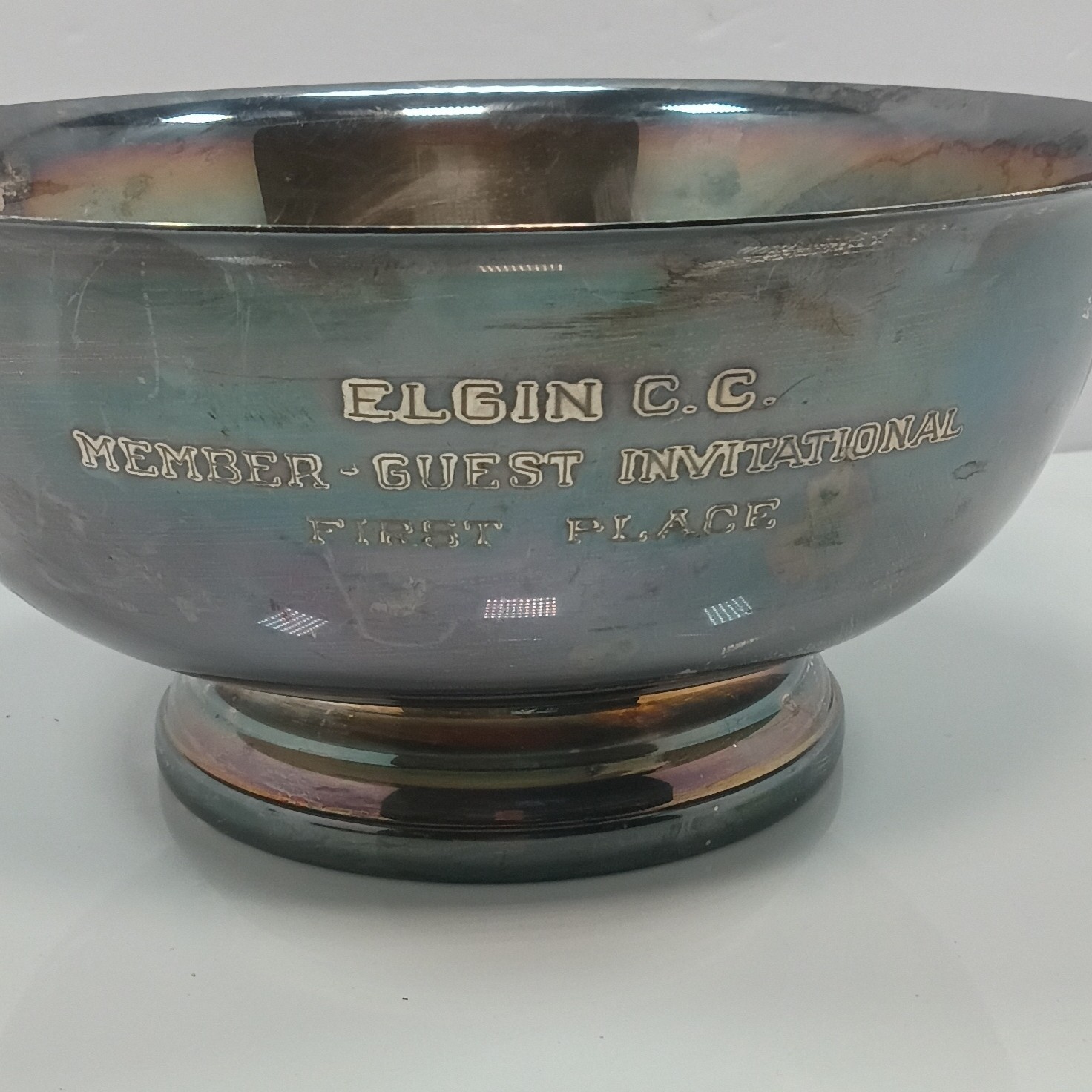 Gorham Silver Plate Bowl Trophy Elgin C.C. Member-Guest Invitational 1st Place