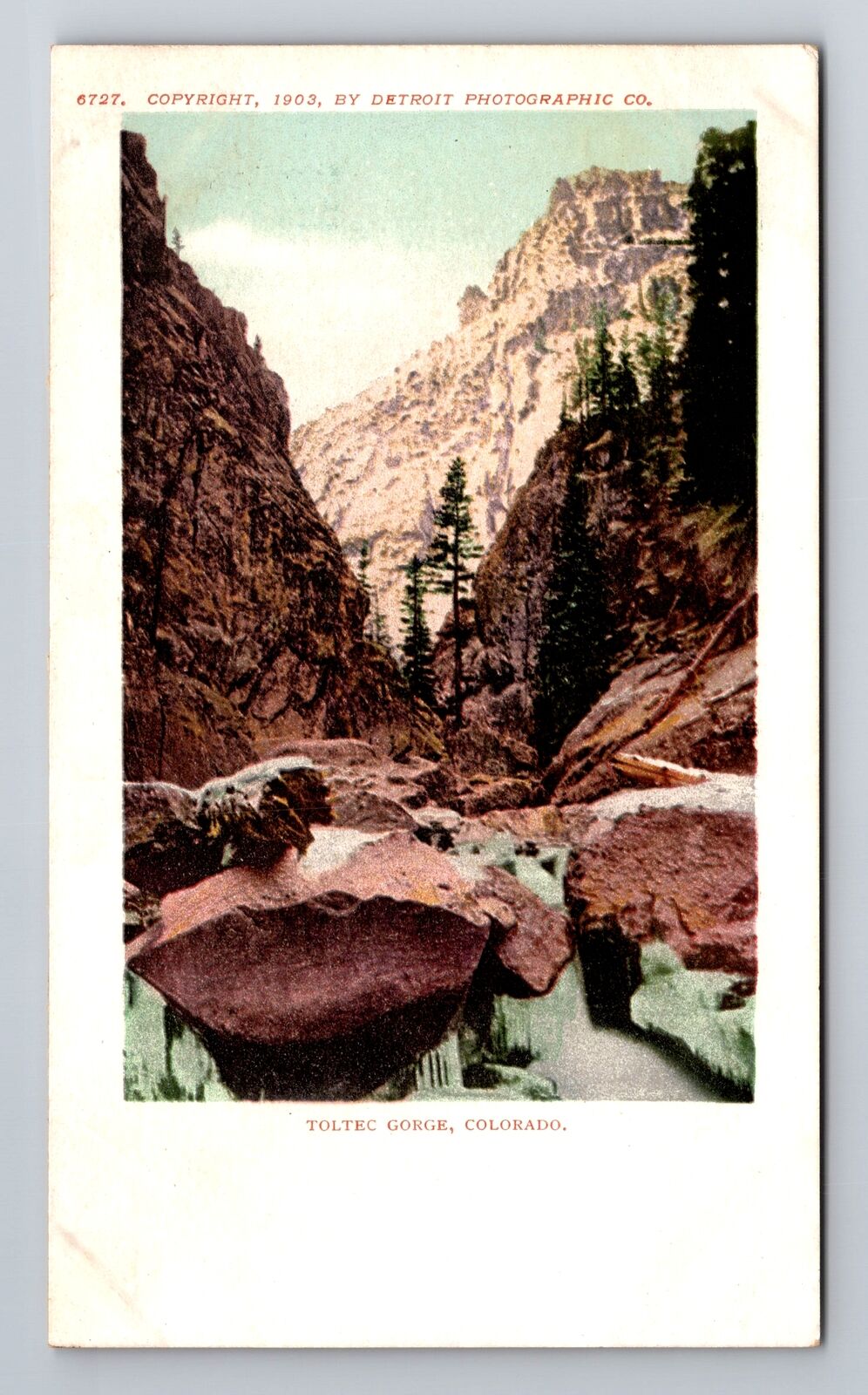 Toltec Gorge CO-Colorado, Scenic Rocky Mountain Vista, Vintage c1903 Postcard