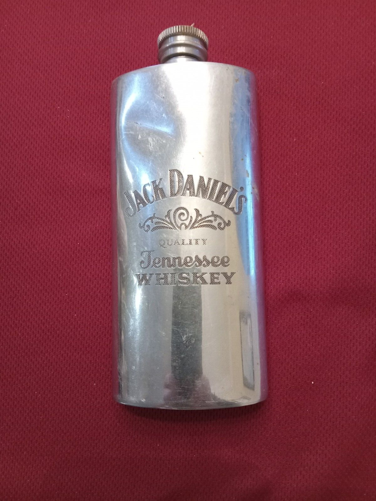 Jack Daniels Distillery Old No. 7 Pewter Flask Sheffield England Vintage