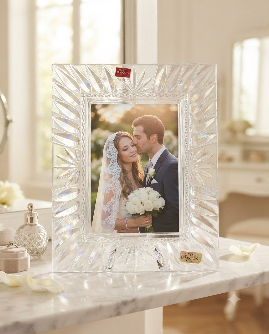 Vintage Cristal d'Arques Charme Crystal Picture Frame 5