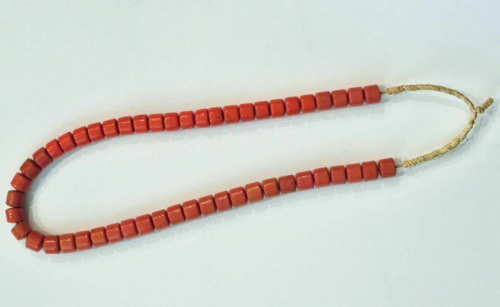 LARGE Strand Big Beautiful European Antique Coral Glass AFRICAN TRADE BEADS