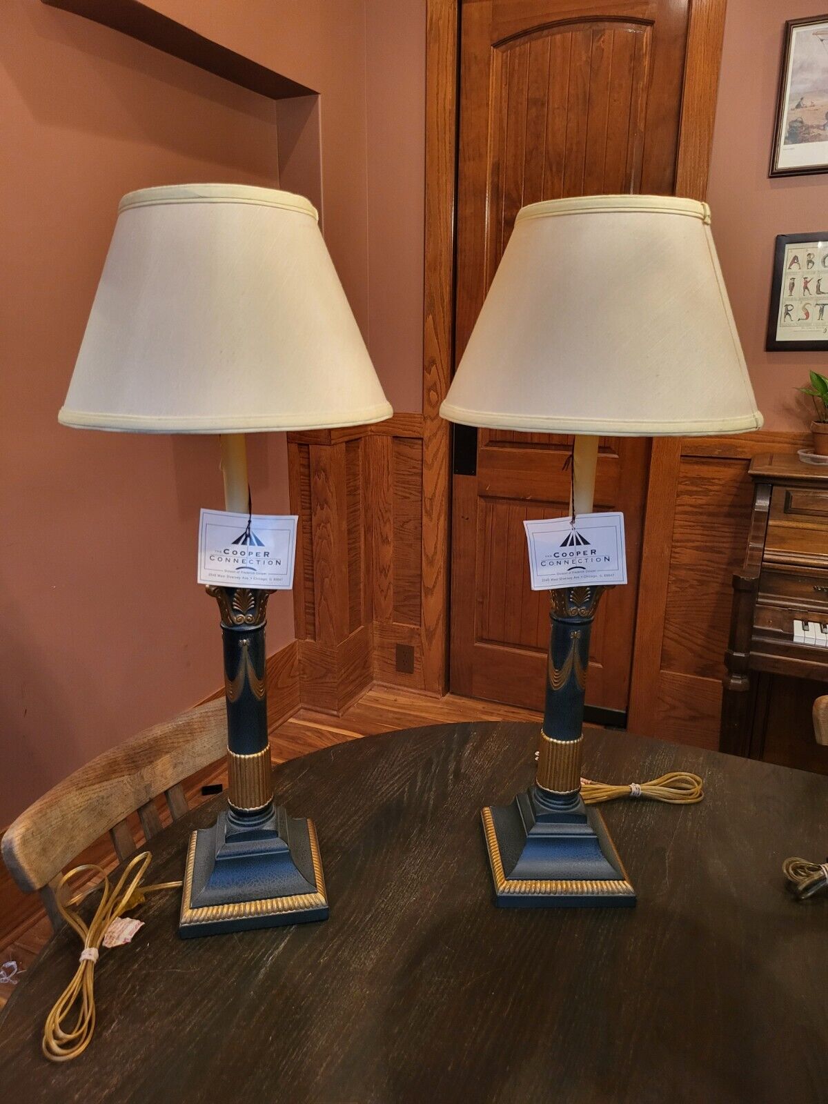 Pair Of Vintage, New Frederick Cooper Lamp w/ Original Shade, Tags, Wonderful