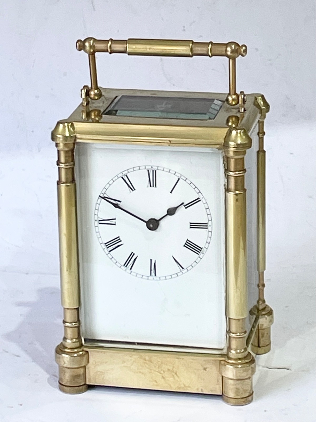 Superb French late Victorian Brass case Carriage Clock.Working. RR