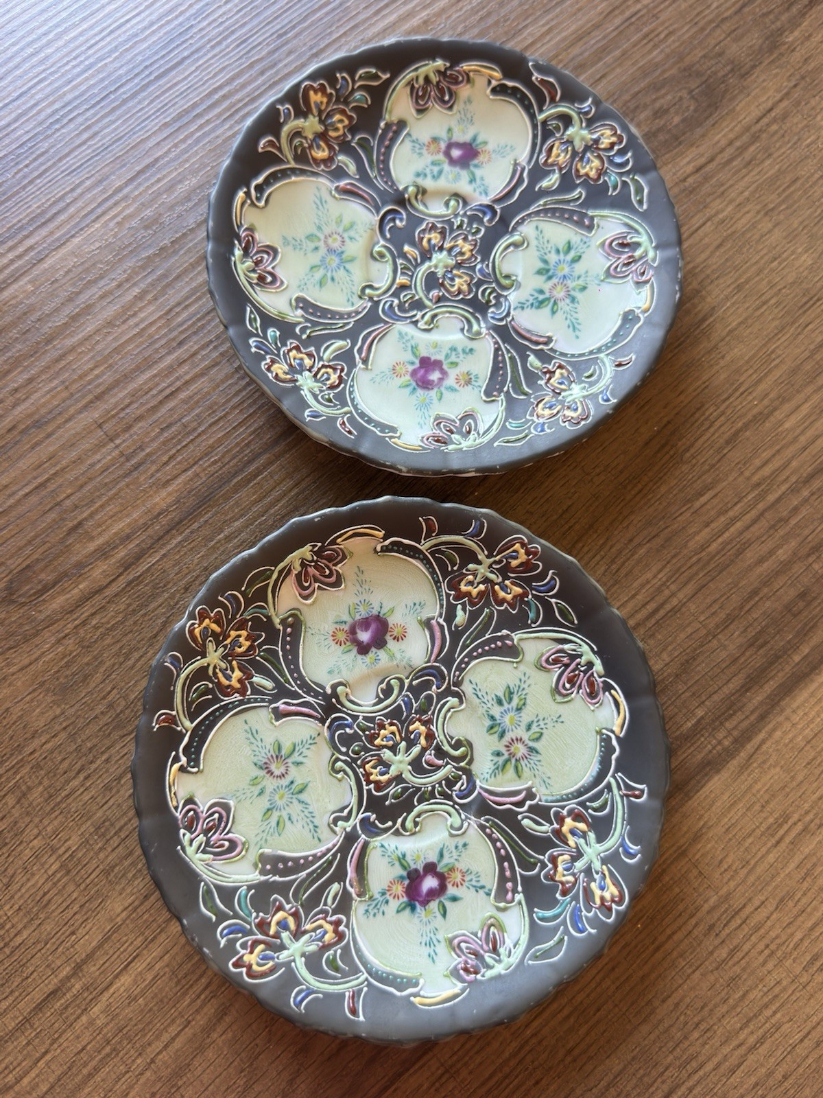 Vintage Andrea By Sadek Floral Plates – Made in Occupied Japan, Set of 2