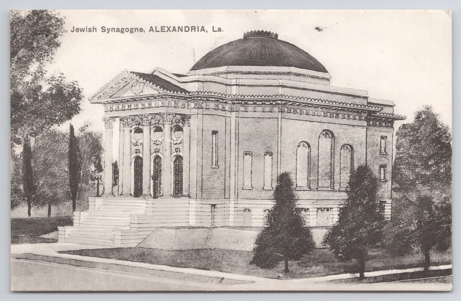 Synagogue Alexandria Louisiana Postcard