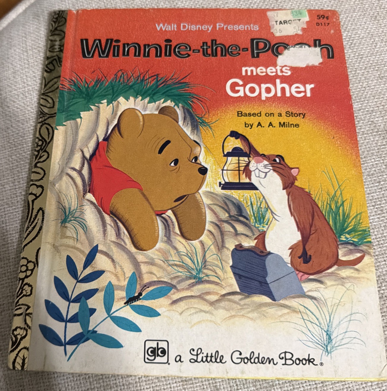 Winnie The Pooh Meets Gopher, A Little Golden Book 1965 Disney Hard Cover