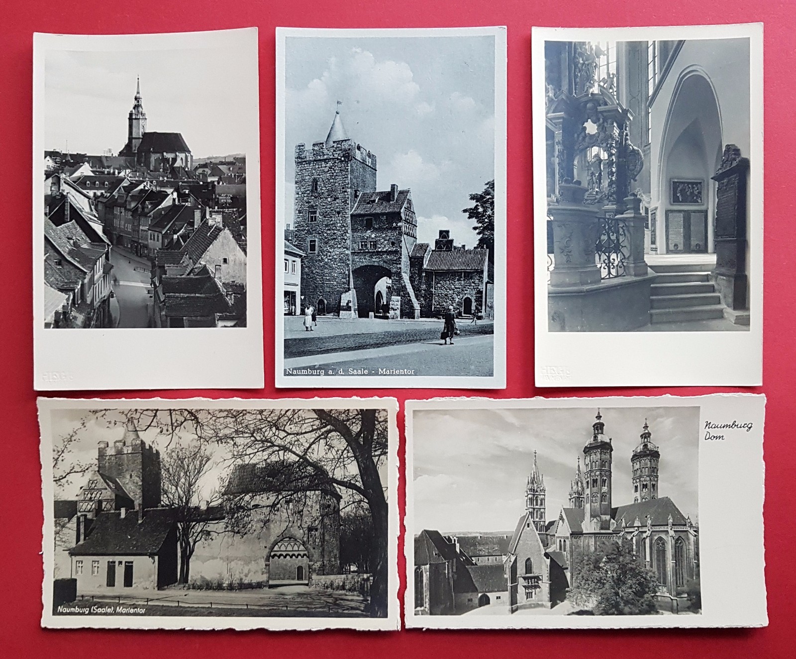 5 x Postcard Naumburg Saale around 1955 Cathedral and Marientor (2236