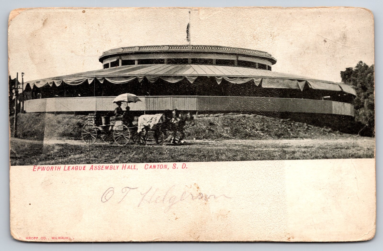 Epworth League Assembly Hall Canton South Dakota Postcard
