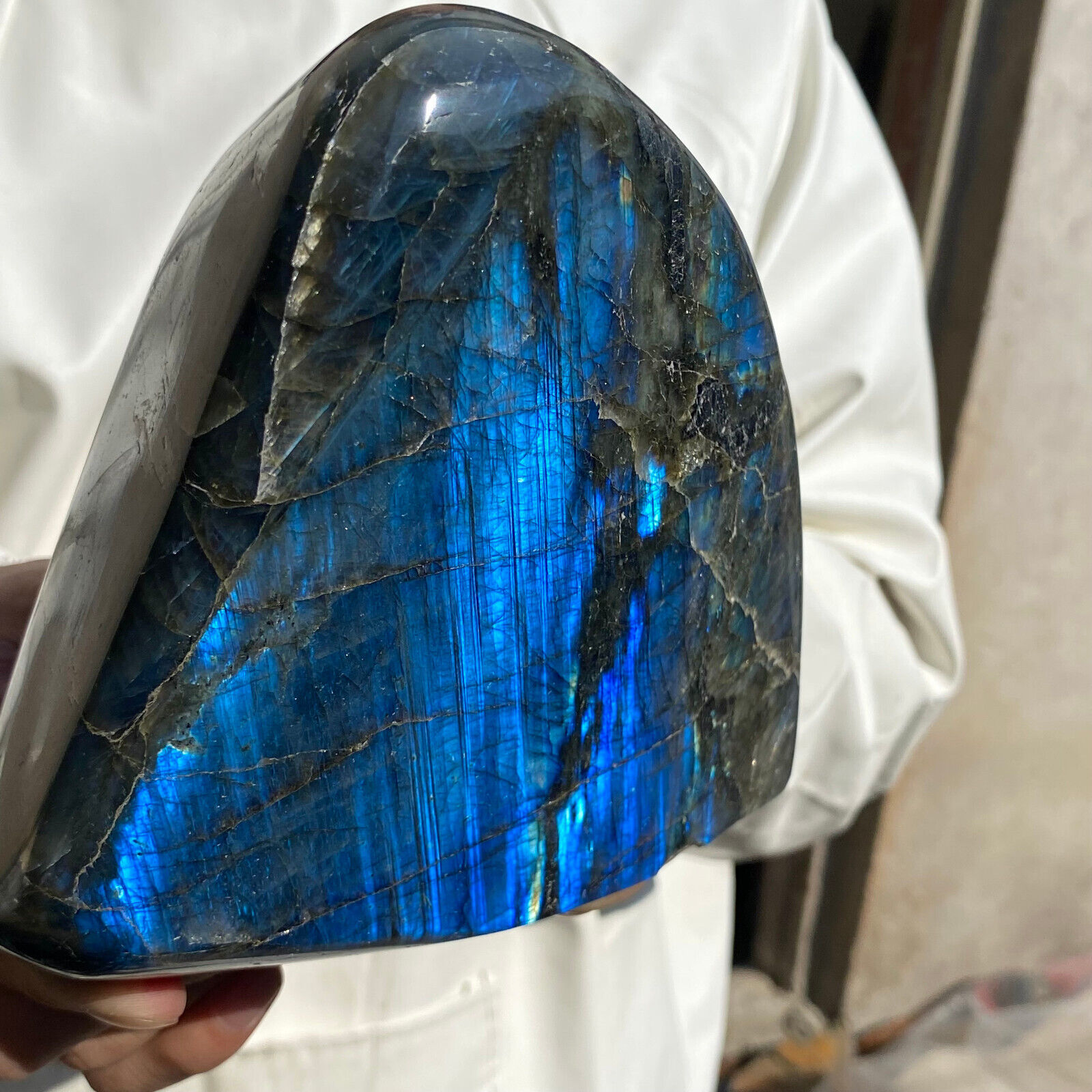 5.3lb Large Natural Labradorite Quartz Crystal Display Mineral Specimen Healing