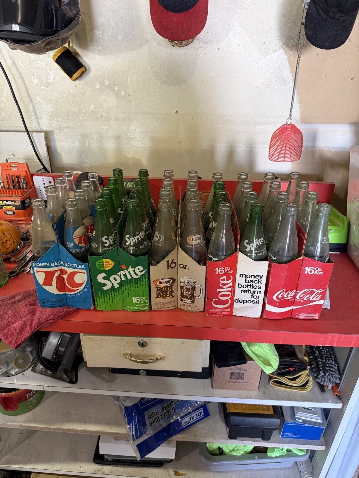 Lot Of 5-8 Pack 16oz Original Soda Bottles Empty With Carry Case