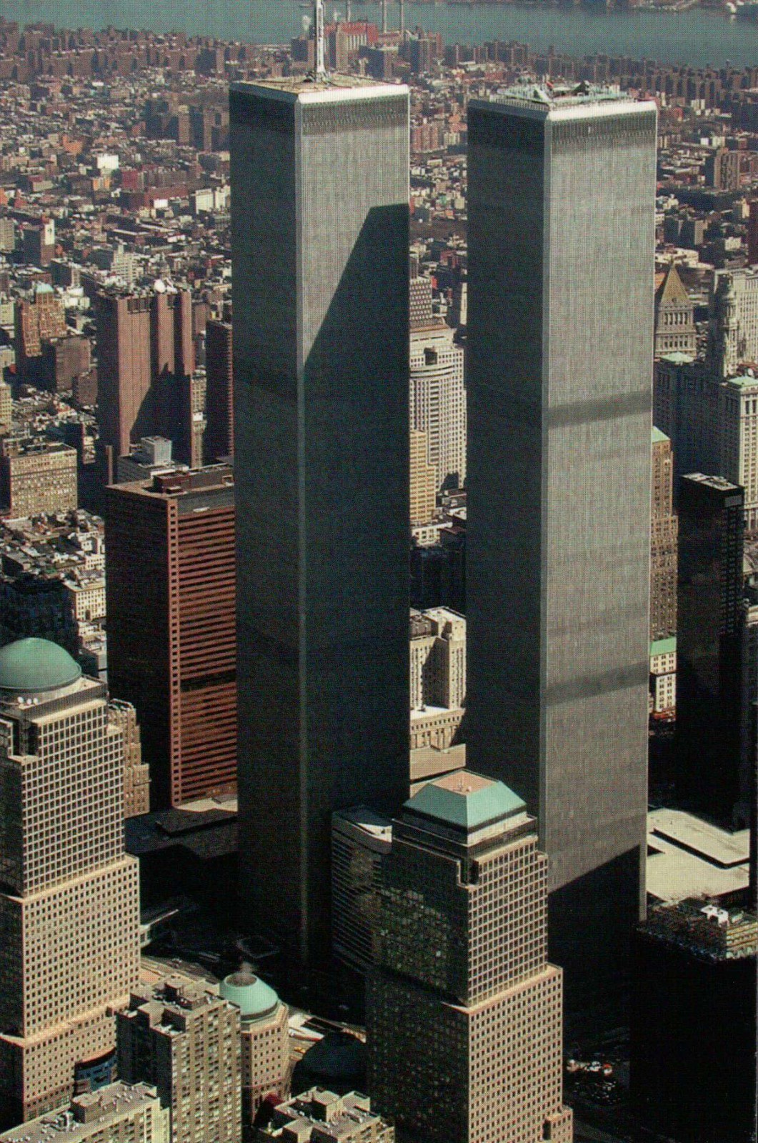 World Trade Center Aerial, Twin Towers, New York City, NY, Manhattan -- Postcard World Trade Center Aerial, Twin Towers, New York City, NY, Manhattan -- Postcard