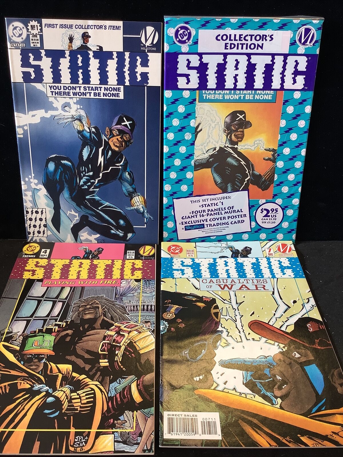Static #1, 1 Poly bagged, 4, 7 (4 Book Lot) DC Milestone 1993 Origin Issue